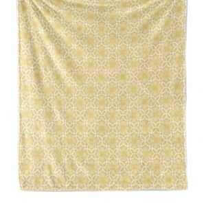 Oversized yellow and white lounge throw 60 ×70in